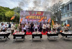 Pemusnahan barang bukti rokok ilegal